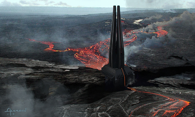Vader’s Castle concept art from The Art of Rogue One book.